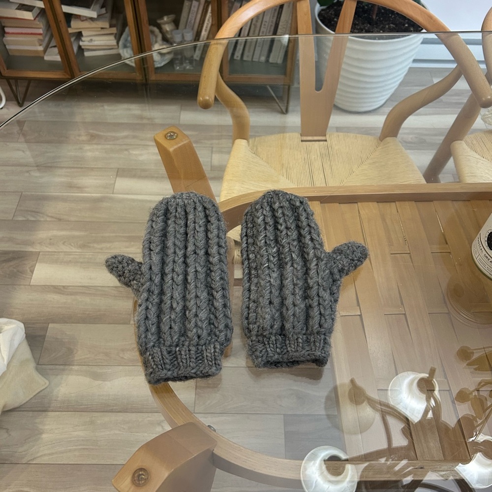 Hand Made Knitted 100% Wool Mittens